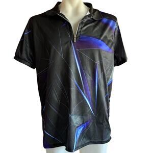 Mens Shirt Size XL Black Polo Geometric Golf Outdoors Preppy Professional Work